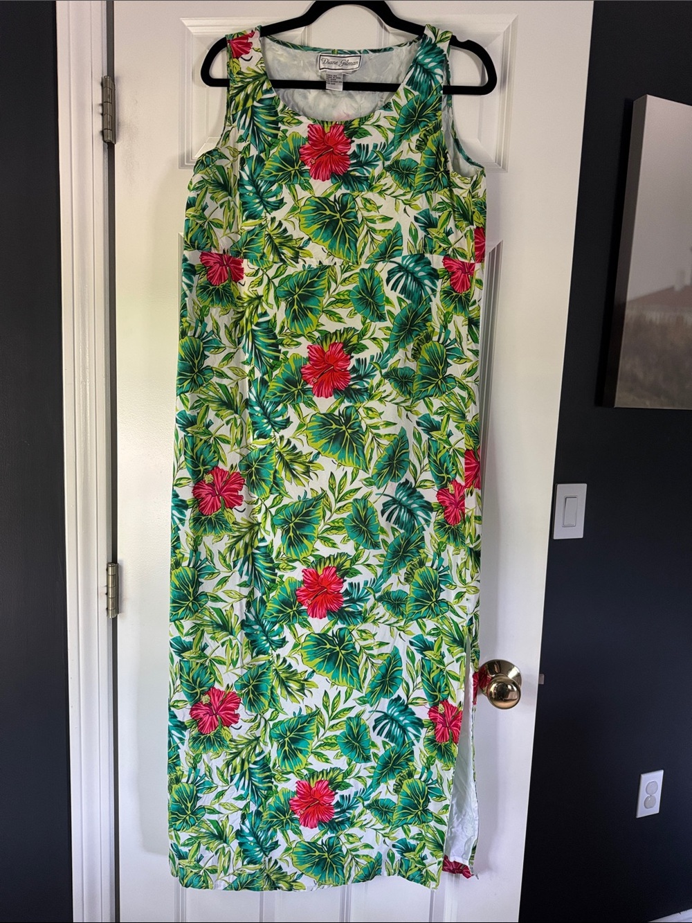 Diane Gilman 100% Silk Maxi Tropical Dress